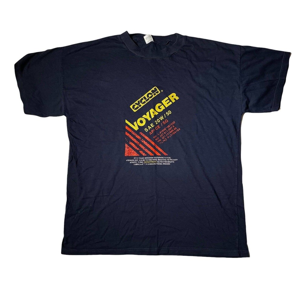 Vintage Cyclon Voyager Motor‎ Oil Tshirt Greek
